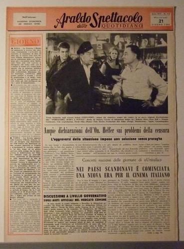ARALDO DELLO SPETTACOLO magazine side cover Issue 112  1961