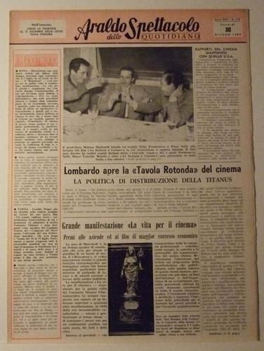 ARALDO DELLO SPETTACOLO magazine side cover Issue 119  1961