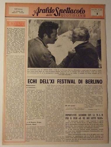 ARALDO DELLO SPETTACOLO magazine side cover Issue 125  1961