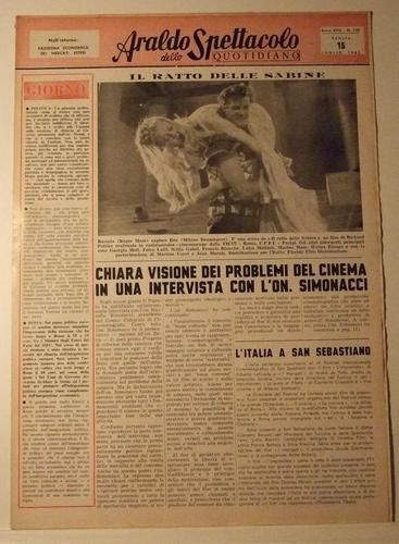 ARALDO DELLO SPETTACOLO magazine side cover Issue 130  1961