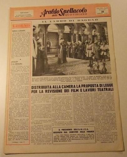ARALDO DELLO SPETTACOLO magazine side cover Issue 40  1961