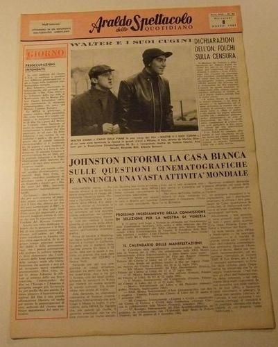 ARALDO DELLO SPETTACOLO magazine side cover Issue 46  1961