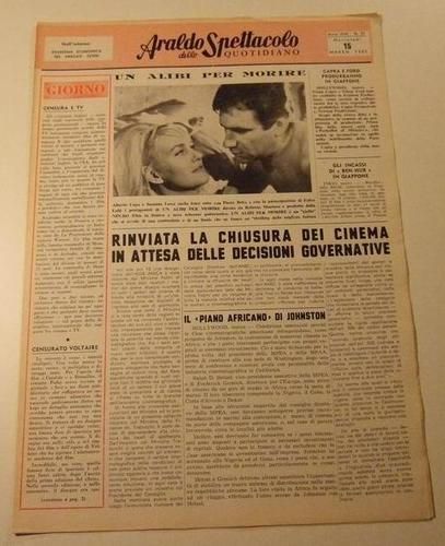 ARALDO DELLO SPETTACOLO magazine side cover Issue 51  1961