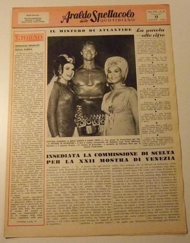ARALDO DELLO SPETTACOLO magazine side cover Issue 53  1961