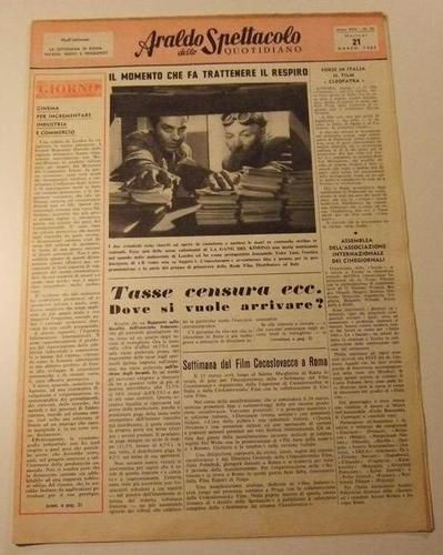 ARALDO DELLO SPETTACOLO magazine side cover Issue 55  1961