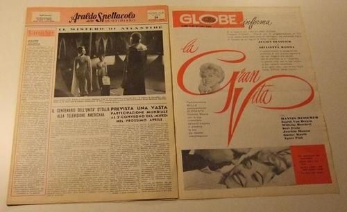 ARALDO DELLO SPETTACOLO magazine side cover Issue 58  1961