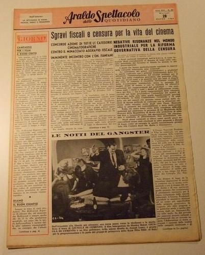ARALDO DELLO SPETTACOLO magazine side cover Issue 60  1961