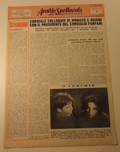 ARALDO DELLO SPETTACOLO magazine side cover Issue 64  1961