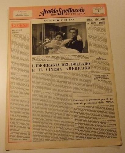 ARALDO DELLO SPETTACOLO magazine side cover Issue 66  1961