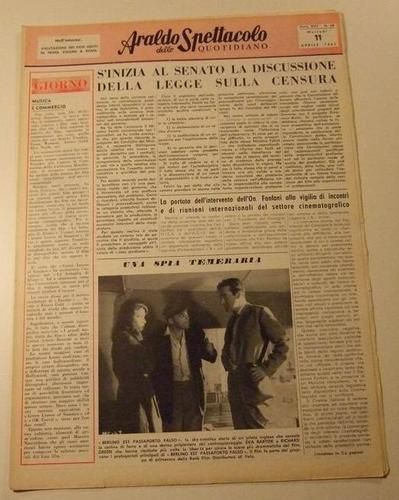 ARALDO DELLO SPETTACOLO magazine side cover Issue 68  1961