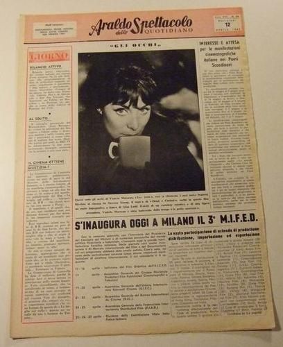 ARALDO DELLO SPETTACOLO magazine side cover Issue 69  1961