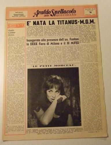 ARALDO DELLO SPETTACOLO magazine side cover Issue 71  1961
