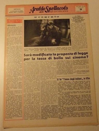 ARALDO DELLO SPETTACOLO magazine side cover Issue 79  1961
