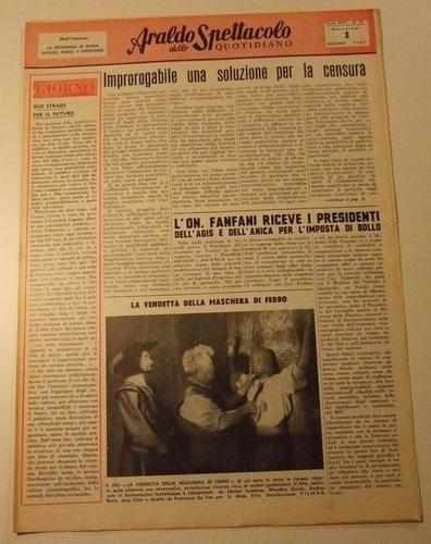 ARALDO DELLO SPETTACOLO magazine side cover Issue 81  1961
