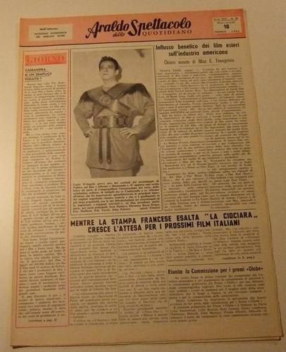 ARALDO DELLO SPETTACOLO magazine side cover Issue 86  1961