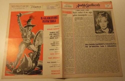 ARALDO DELLO SPETTACOLO magazine side cover Issue 90  1961