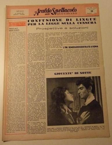 ARALDO DELLO SPETTACOLO magazine side cover Issue 94  1961