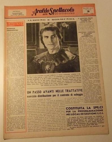 ARALDO DELLO SPETTACOLO magazine side cover Issue 97  1961
