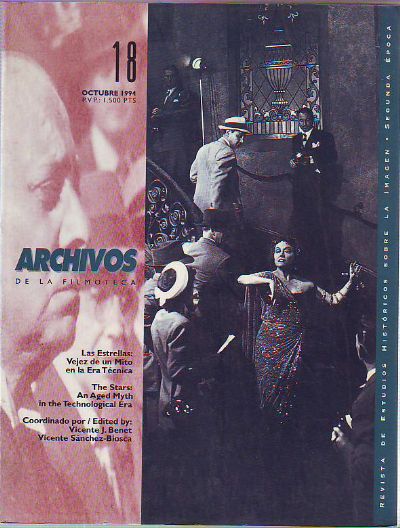 ARCHIVOS DE LA FILMOTECA magazine side cover Issue 18 October 1994