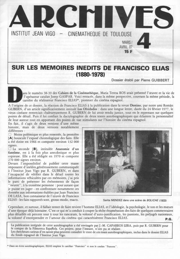 ARCHIVES magazine side cover Issue 4  1987