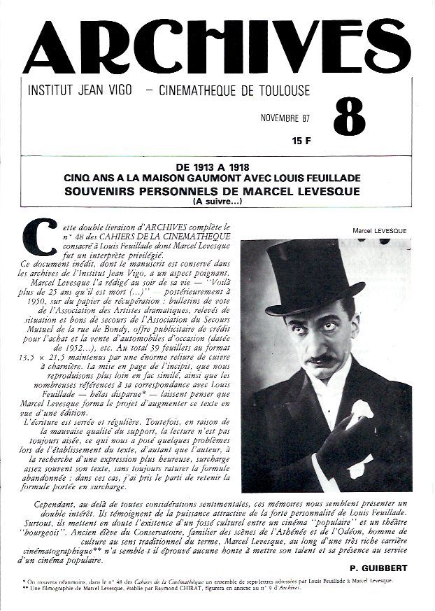 ARCHIVES magazine side cover Issue 8  1987