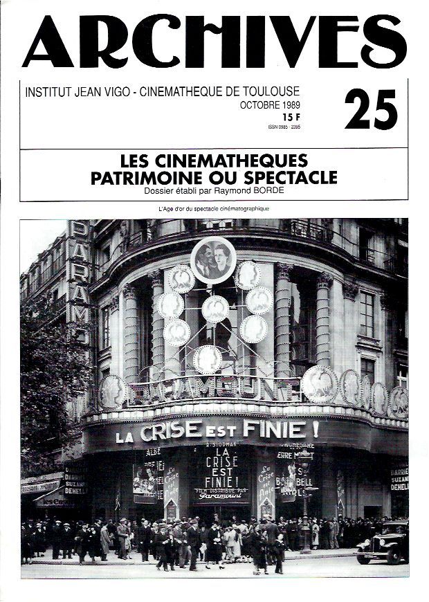 ARCHIVES magazine side cover Issue 25  1989