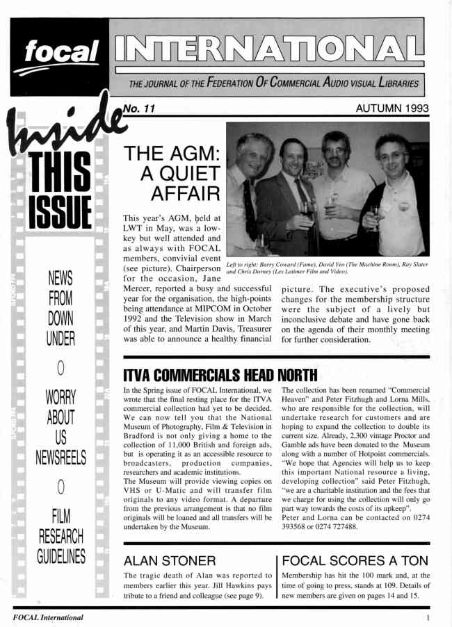 ARCHIVE ZONES magazine side cover Issue 11 Autumn 1993