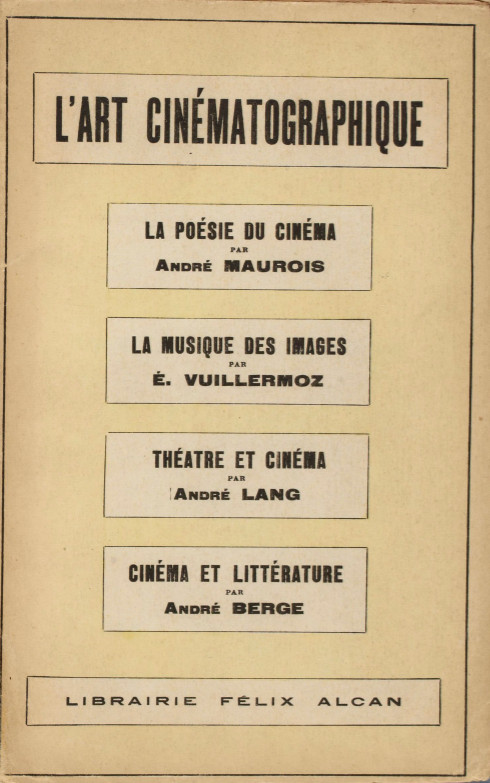 ART CINEMATOGRAPHIQUE magazine side cover Issue 3   1927