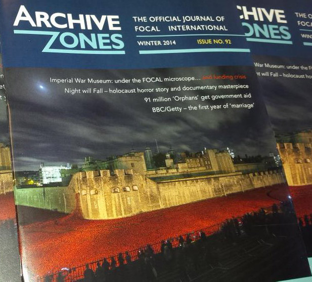 ARCHIVE ZONES magazine side cover Issue 92 Winter 2014