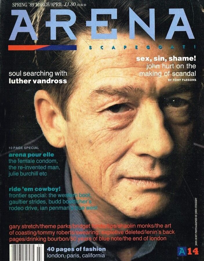 ARENA UK magazine side cover  March/April 1989