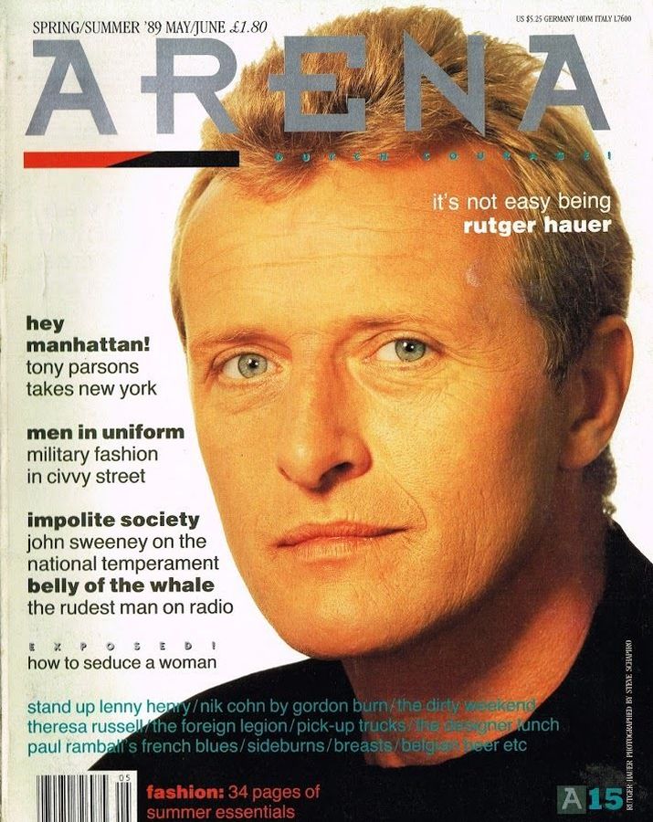 ARENA UK magazine side cover  May/June 1989