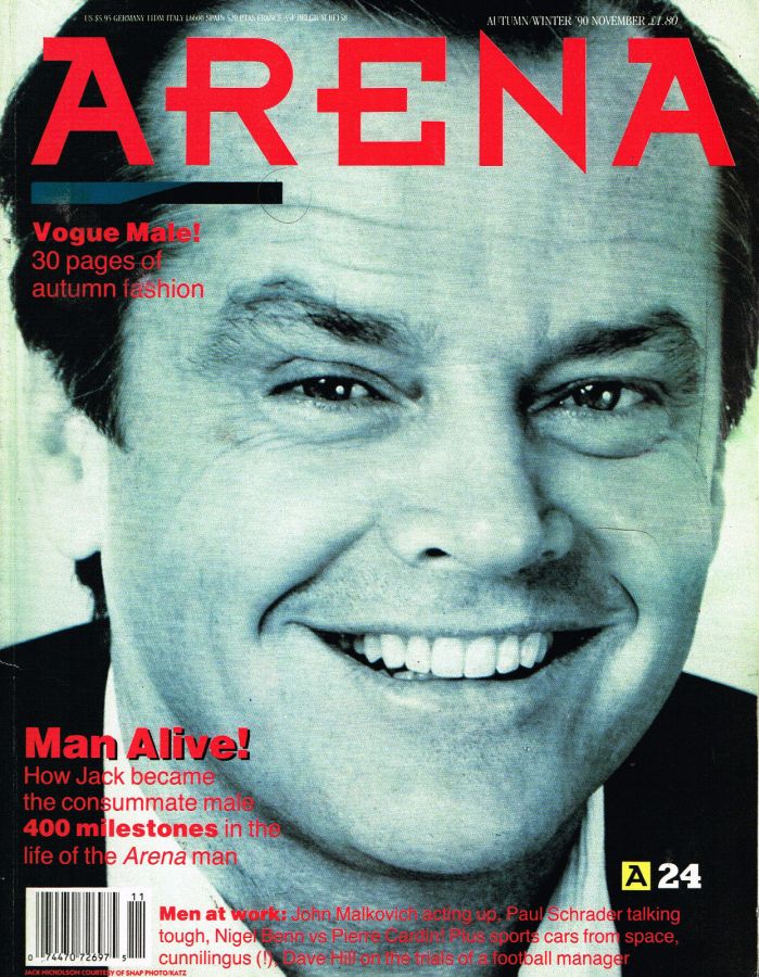 ARENA UK magazine side cover  November 1990