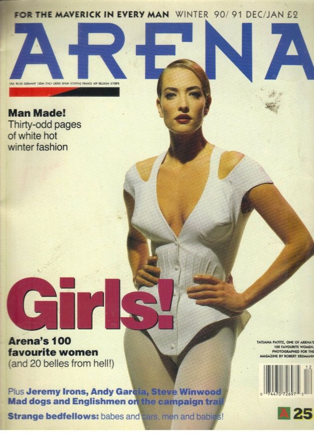 ARENA UK magazine side cover  December 1990/ January 1991 