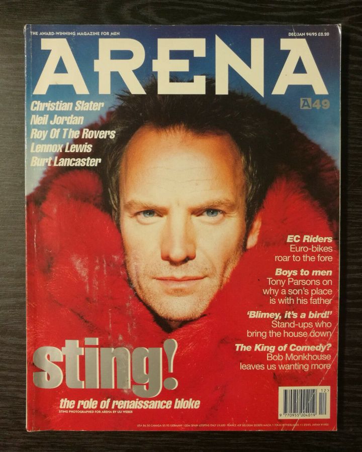 ARENA UK magazine side cover  December 1994/ January 1995 