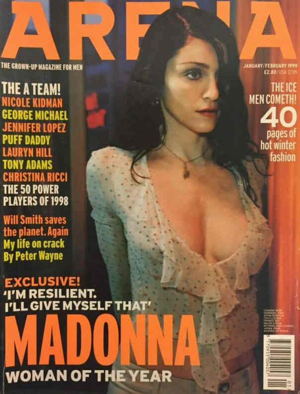 ARENA UK magazine side cover  January/February 1999