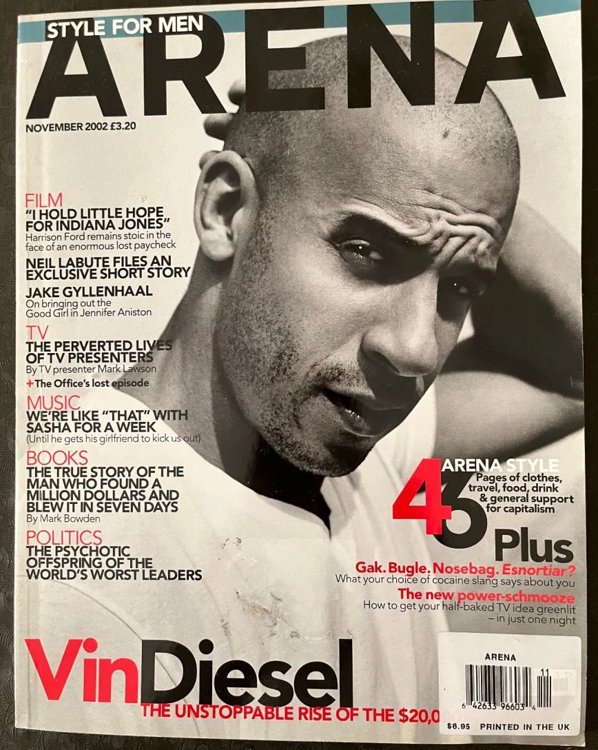 ARENA UK magazine side cover  November 2002