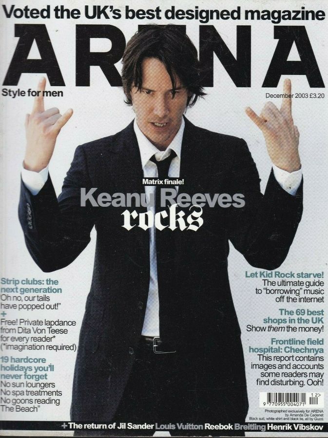 ARENA UK magazine side cover  December 2003