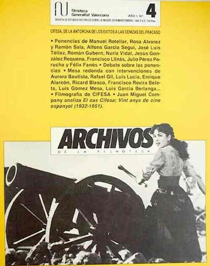 ARCHIVOS DE LA FILMOTECA magazine side cover Issue 4 December 1989