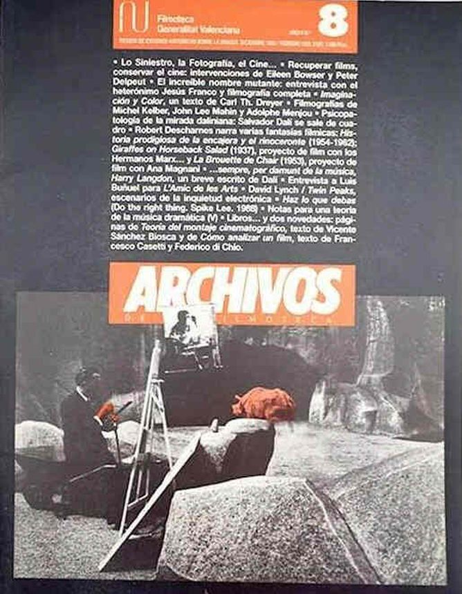 ARCHIVOS DE LA FILMOTECA magazine side cover Issue 8 December 1990