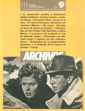 ARCHIVOS DE LA FILMOTECA magazine side cover Issue 9 March 1991