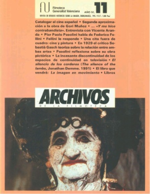 ARCHIVOS DE LA FILMOTECA magazine side cover Issue 11 January 1992