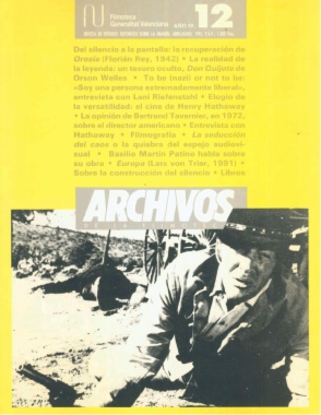 ARCHIVOS DE LA FILMOTECA magazine side cover Issue 12 April 1992