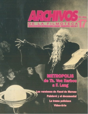 ARCHIVOS DE LA FILMOTECA magazine side cover Issue 17 June 1994