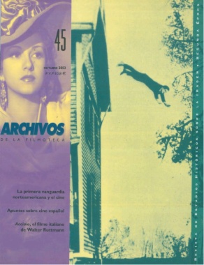 ARCHIVOS DE LA FILMOTECA magazine side cover Issue 45 October 2003