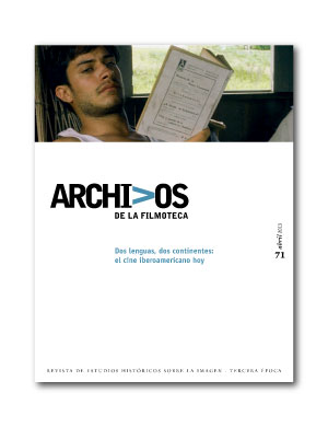 ARCHIVOS DE LA FILMOTECA magazine side cover Issue 71 April 2013