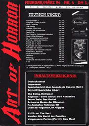 ART OF HORROR magazine side cover Issue 4 February 1994