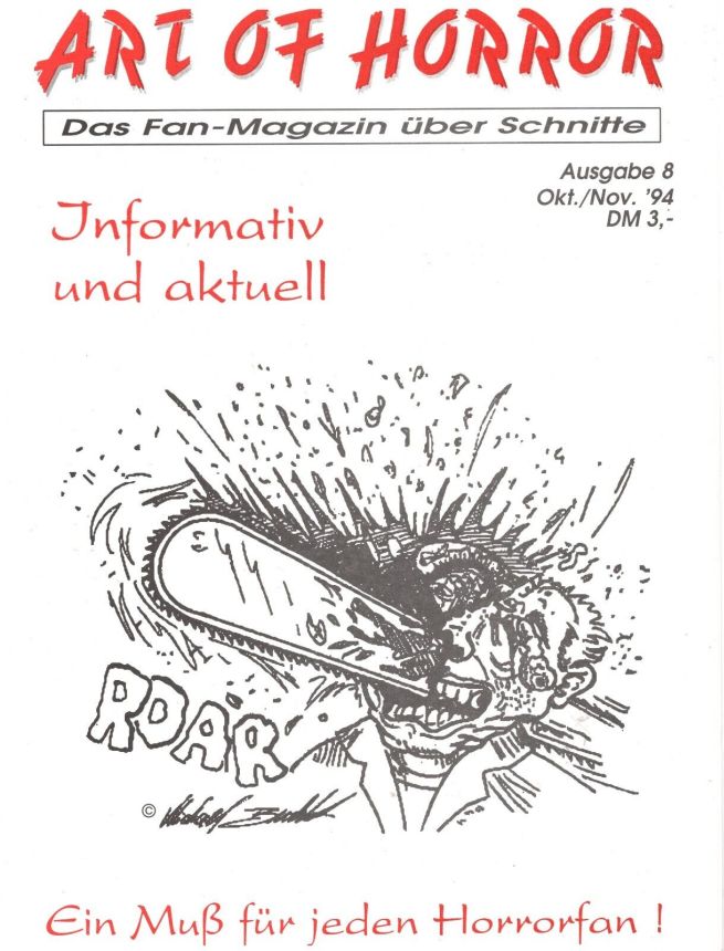 ART OF HORROR magazine side cover Issue 8 October 1994