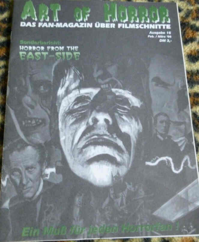 ART OF HORROR magazine side cover Issue 16 February 1996