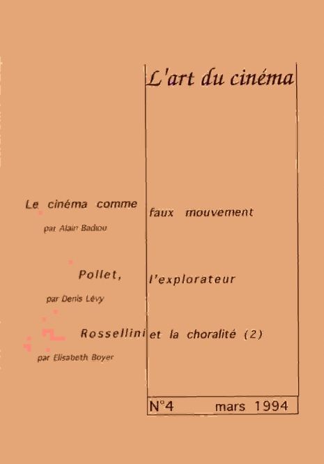 ART DU CINEMA | L magazine side cover Issue 4 March 1994