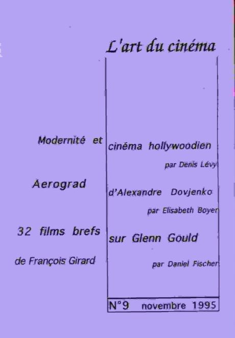 ART DU CINEMA | L magazine side cover Issue 9 November 1995